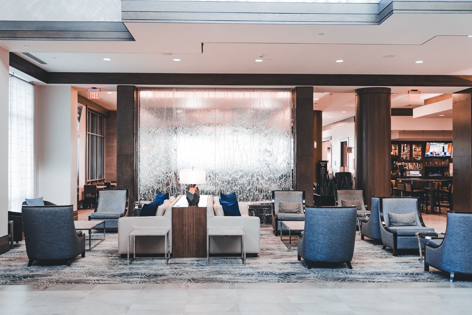 Elegant hotel lobby lounge, reflecting RBP's work in hospitality and property